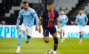 Kylian Mbappé lors du match aller face à Manchester City.