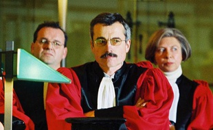 Le juge Renaud Van Ruymbeke, à la cour d'appel de Rennes, le 20 janvier 2000.