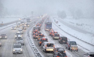Illustration d'un embouteillage à Albertville en Savoie.