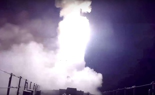 Un missile tiré depuis un navire russe dans la Mer Caspienne, le 7 octobre 2015.
