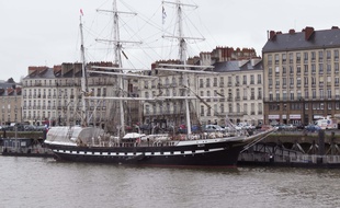 Le Belem est à Nantes, quai de la Fosse, depuis début mars.