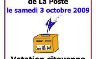 L'affiche de la Consultation nationale sur la privatisation de La Poste.
