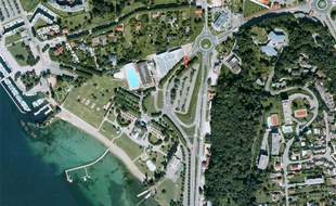 Capture d'écran Google Maps de la piscine municipale d'Aix-les-Bains (Savoie).