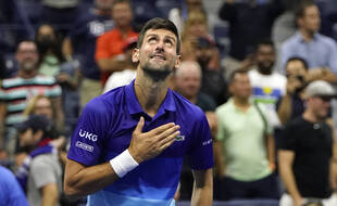 Novak Djokovic après son succès sur Matteo Berrettini en quart de finale de l'US Open.