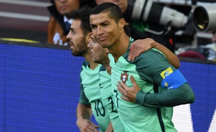 Cristiano Ronaldo célèbre son but face à la Russie, mercredi 21 juin.