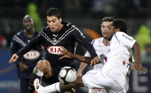 Yohann Gourcuff (en bleu marine) et les Girondins de Bordeaux lors d'un déplacement) à Lyon en Ligue 1, le 16 novembre 2008