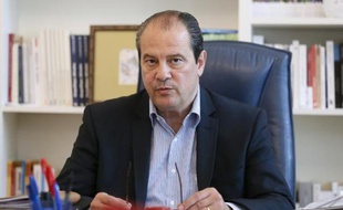 Jean-Christophe Cambadelis dans son bureau le 5 septembre 2014 à Paris