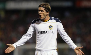 Le joueur des Los Angeles Galaxy, David Beckham, lors d'un match de la Ligue des champions de Concacaf contre Alajuelense, le 21 septembre 2011.