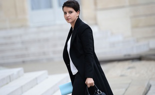 Najat Vallaud-Belkacem à l'Elysée, le 14 novembre 2015. AFP PHOTO / STEPHANE DE SAKUTIN