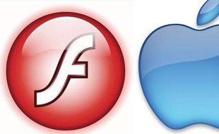 Le logo d'Adobe Flash et d'Apple