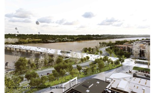 Vue du futur pont Jean-Jacques Bosc à Bordeaux, côté rive gauche