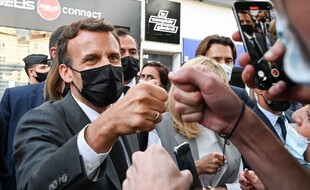 Emmanuel Macron en déplacement à Valence dans la Drôme le 8 juin 2021.