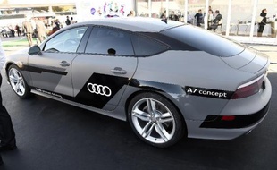 Une voiture Audi connectée et autonome, présentée au salon d'électronique grand public International de Las Vegas, le 6 janvier 2015