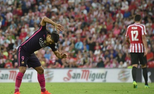 Luis Suarez était visiblement très énervé après son raté
