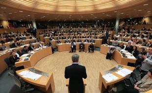 Strasbourg le 4 janvier 2016. Premier conseil régional de la nouvelle région Alsace-Champagne-Ardenne-Lorraine. Archives.