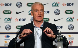 Didier Deschamps en conférence de presse après l'annonce de la liste des 23 pour le Mondial 2018, le 17 mai.