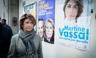Martine Vassal candidate LR (Les Republicains) à Marseille, lors de son vote pour le premier tour des élections municipales 2020 ce dimanche.