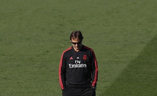Julen Lopetegui à la veille de son possible dernier match à la tête du Real Madrid, face à Plzen en Ligue des champions, le 22 octobre 2018.