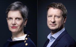 Les candidates à la primaire écologiste Sandrine Rousseau et Yannick Jadot.