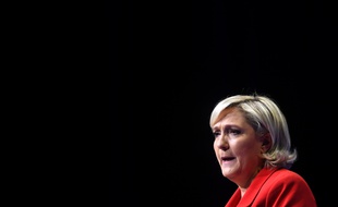 Marine Le Pen en meeting à Paris, le 17 avril 2017.