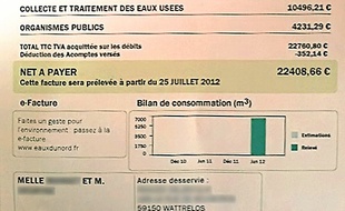 Le volume consommé correspond à deux robinets ouverts à fond pendant six mois.