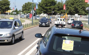 Pas de blocus, mais une opération escargot pour les taxis de Montpellier et une occupation symbolique (sans filtrage) de l'aéroport