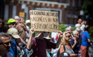 Le 17 juillet 2021 à Toulouse, une manifestation contre le pass sanitaire.