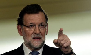 Le Premier ministre espagnol Mariano Rajoy lors d'une conférence de presse à Madrid, le 26 décembre 2014