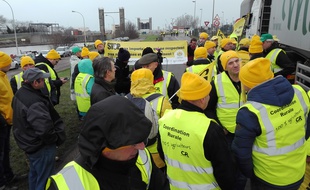 La manifestation, à l'appel de la Coordination rurale, sur le port de Dunkerque, le 16 janvier 2019.