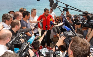 Jérôme Kerviel, le samedi 17 mai, à la frontière Française du côté de l'Italie.