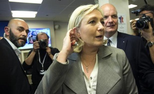 Marine Le Pen à Nanterre près de Paris, le 29 mars 2015