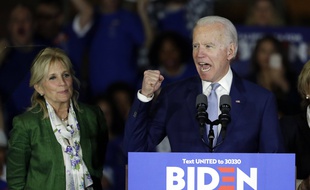 Joe Biden devant ses supporteurs à Los Angeles, en Californie, le 3 mars 2020.