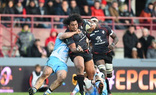 Le pilier du Stade Toulousain Census Johnston lors d'un match de Coupe d'Europe contre les Ecossais de Glasgow, le 7 décembre 2014 à Toulouse.