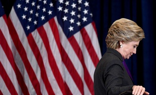 Hillary Clinton après son discours de défaite à New York le 9 novembre 2016.