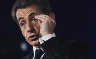 Nicolas Sarkozy lors de son discours à Cernay (Haut-Rhin), le 25 avril 2012.