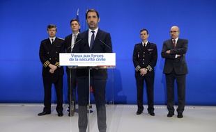 Le ministre de l'interieur, Christophe Castaner, lors des voeux à la direction générale de la sécurité civile. 18/01/2019.Credit:POL EMILE / SIPA/SIPA.