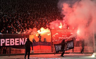Les fans du PAOK lors du dernier match à guichet fermé au stade Toumba, contre l'Olympiakos en février 2020.