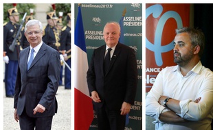Claude Bartolone, député sortant qui ne se représente pas, François Asselineau et Alexis Corbière, candidats aux législatives en Seine-Saint-Denis.