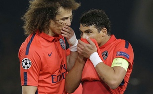 David Luiz et Thiago Silva, le 11 mars 2015 à Londres.