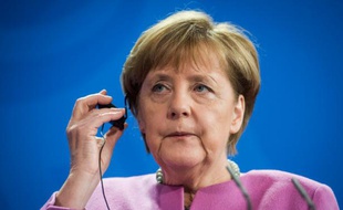 La chancelière allemande Angela Merkel lors d'une conférence de presse à Berlin, le 16 février 2016