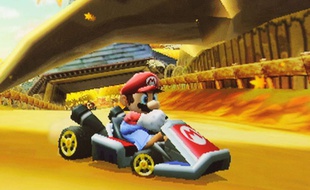 Le jeu Mario Kart sur Nintendo 3DS. Illustration.