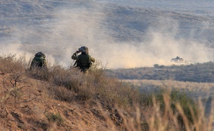 Illustration de soldats israéliens dans le nord de la Bande de Gaza, le 21 juillet 2014.
