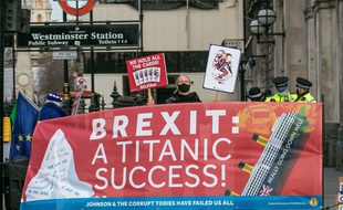 Une Manifestation contre le Brexit, à Londres le 16 décembre 2020.