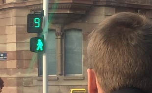 fDécompteur piéton rue du Maire Kuss. Strasbourg le 12 janvier 2018.