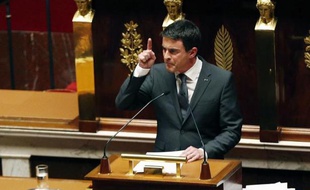 Manuel Valls lors de son discours le 13 janvier 2015 à l'Assemblée nationale à Paris