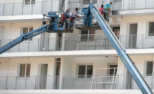 Un immeuble de logements en construction, le 1er août 2014 à Lille