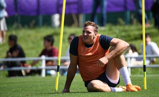 Arthur Iturria lors de la préparation des Bleus pour la Coupe du monde de rugby, le 14 septembre 2019 à Fujiyoshida.