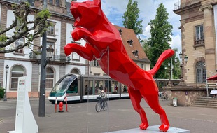 The Cat de Richard Orlinski (Pour Puma). L'Industrie Magnifique à Strasbourg le 03 juin 2021.