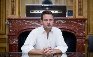 Jérôme Kerviel en interview dans le bureau de son avocat Me Koubbi, le 9 septembre 2013 à Paris.