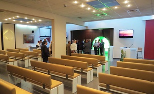 La salle de cérémonie du crématorium de Nantes.